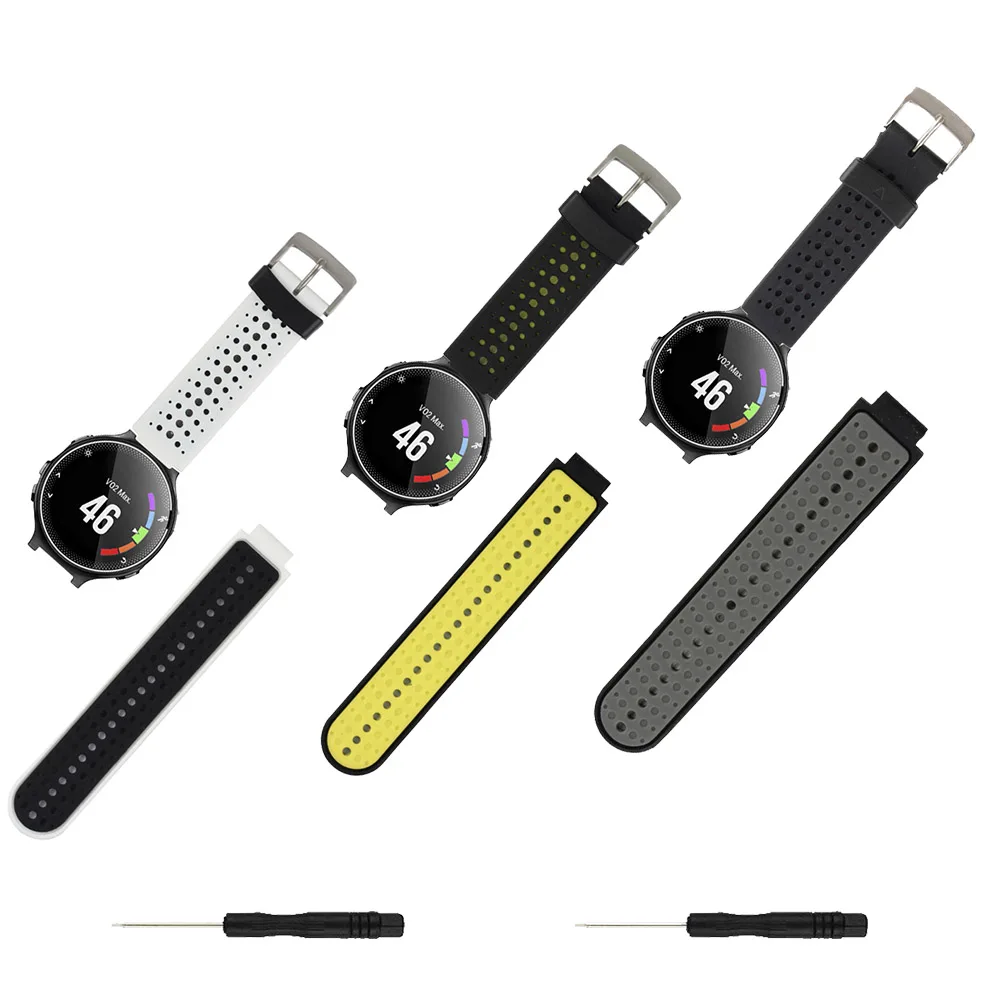 3 шт. в лоте; силиконовый ремешок для смарт-часов для Garmin Forerunner 220/230/235/620/630/735XT аксессуар замена из разноцветных резиновых полосок