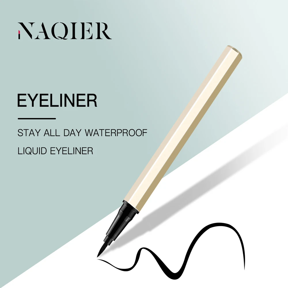 NAQIER New liquid Eyeliner Pen Black Waterproof Glitter Gold tube Makeup Eyes Liner stamps Cosmetic eyes tool |