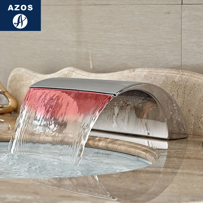 Azos Split FaucetDiscoloration водопад латунный хромированный переключатель холодной и