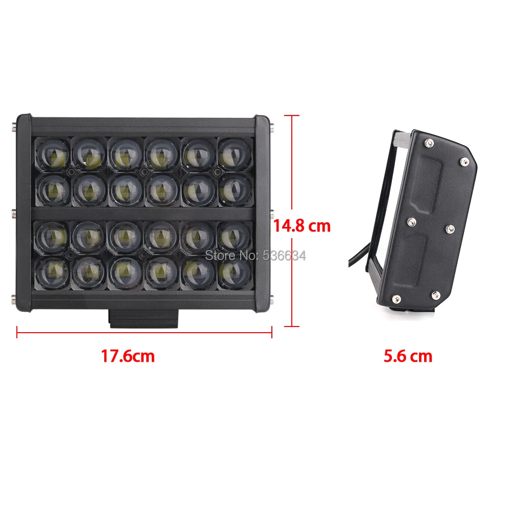 

1Pc 72W Square Waterproof LED Work Lights Offroad Driving Lamp for Truck 4x4 Tractor Heavy Duty UTV ATV Boat Truck, Trailer
