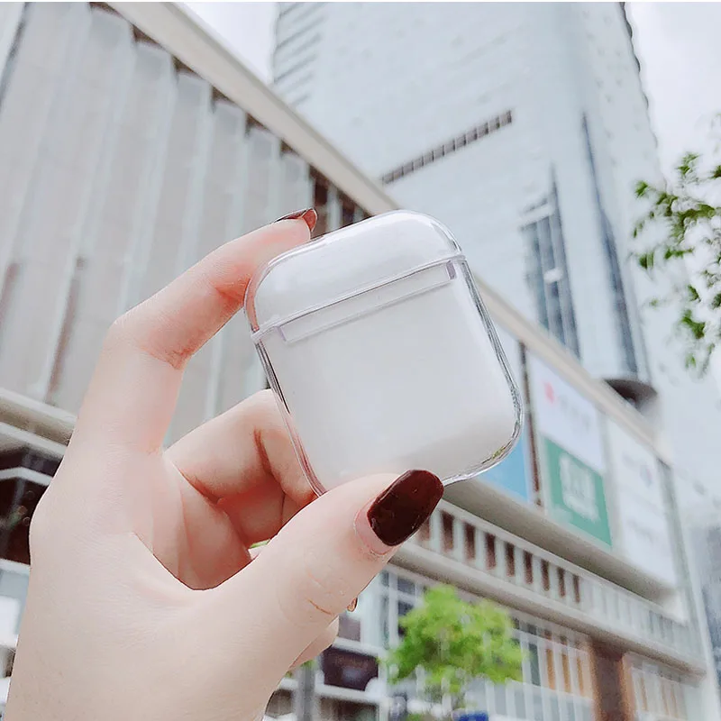 Для AirPods прозрачный чехол жесткий пластиковый кожухи головных телефонов для Apple