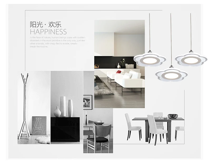 Цветочный светодиодный подвесной светильник Круговое освещение акриловое для