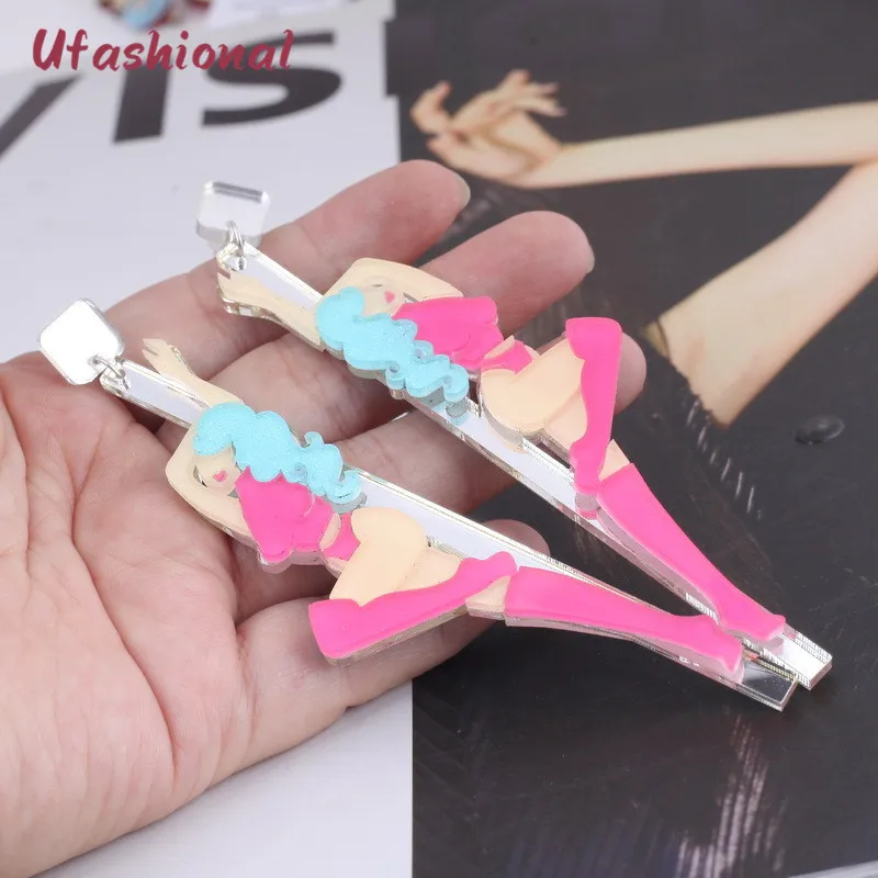Wholesale Dancing Girl Pendientes Brincos Drop Earrings For Women Indian Jewelry Acrylic Dangle Earring Feminino Brinco | Украшения и