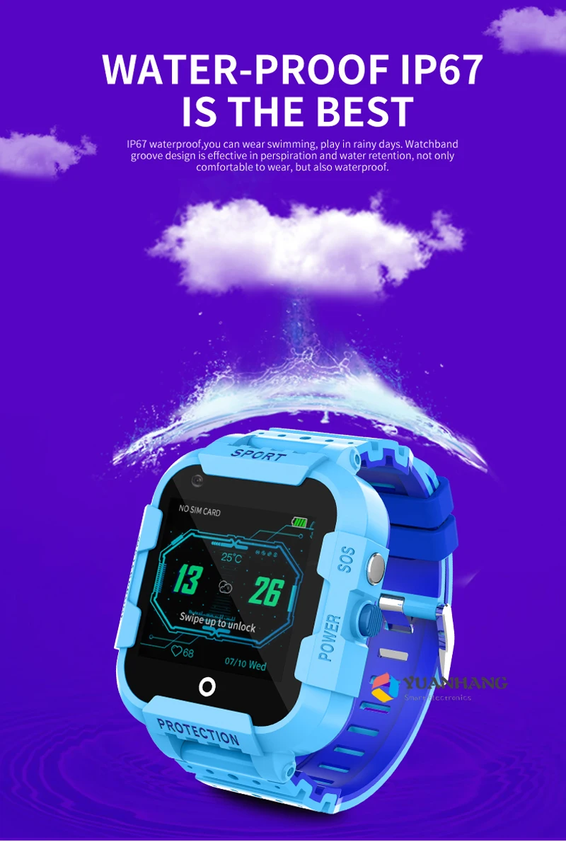 Смарт 4G IPX7 Водонепроницаемая Удаленная камера gps Wi-Fi детские Студенческие умные часы SOS видео монитор вызова трекер местоположение телефон часы