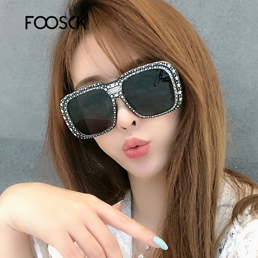 Новинка 2019 модные солнцезащитные очки FOOSCK для женщин большого размера со