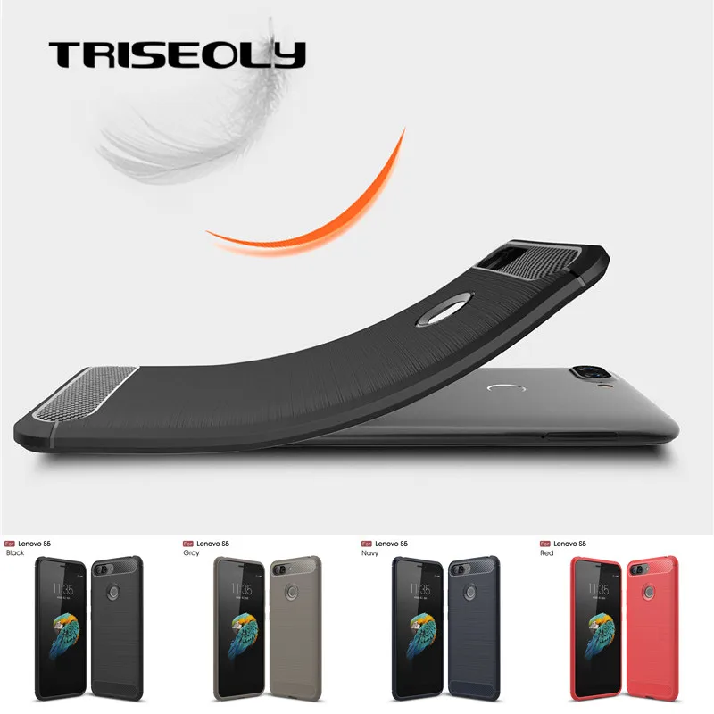 TRISEOLY чехол для Lenovo S5 5 7 дюйма Роскошный Матовый ТПУ из углеродного волокна и
