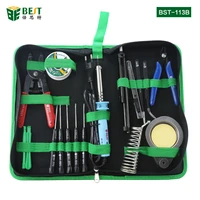 bst 113b 16pcs multi function opening pry repair tool set cell phone repair screwdriver set electric soldering iron tool kit set