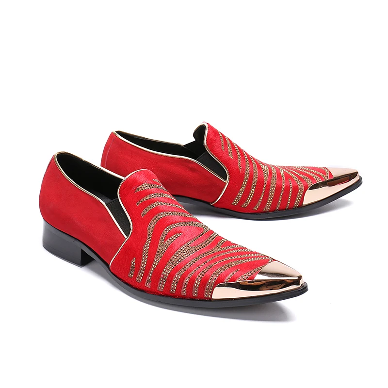 Zapatos hombre/красные блестящие мужские свадебные модельные туфли из натуральной кожи