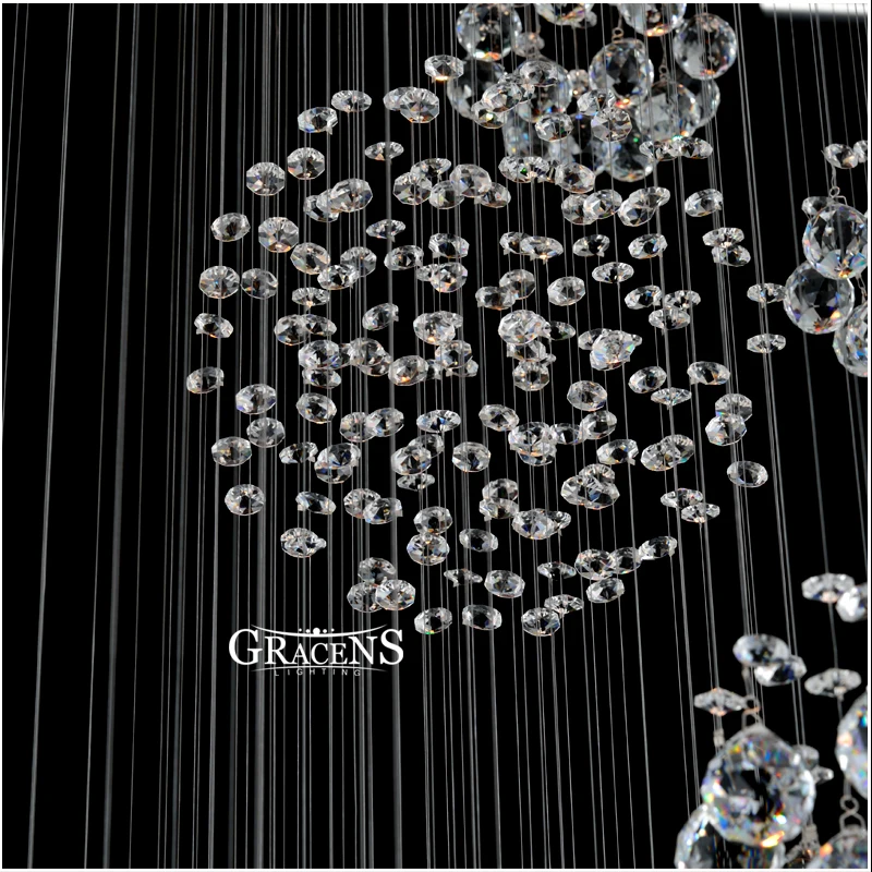 Великолепный Большой Хрустальный потолочный светильник дождевой для кухни