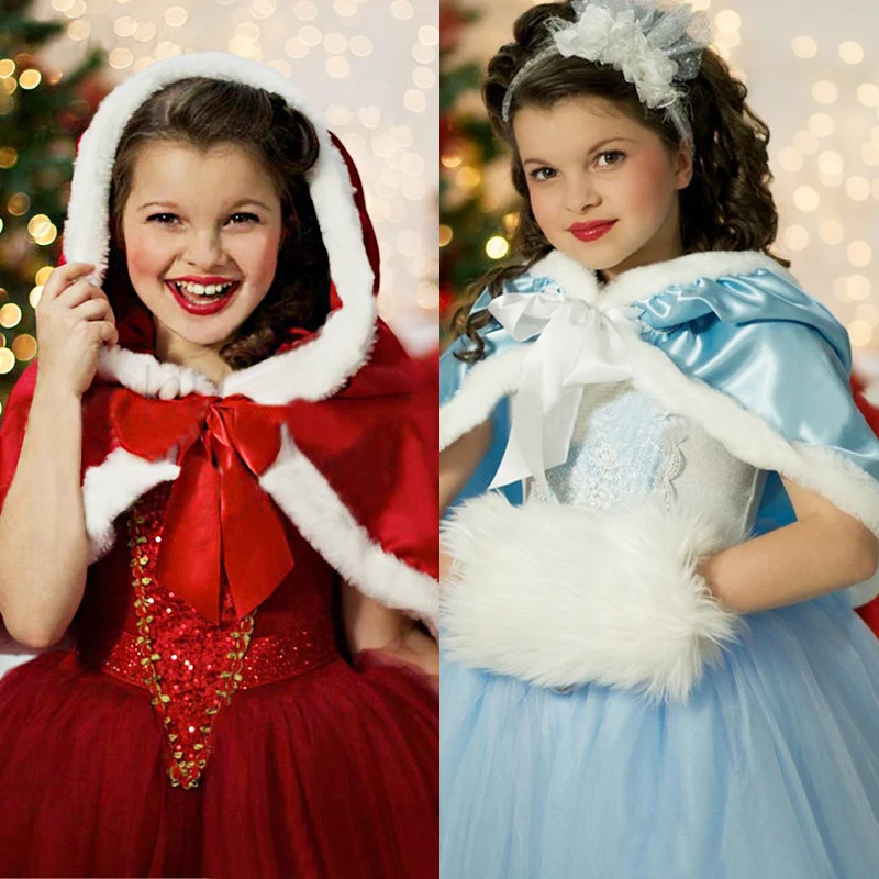 Новинка 2018 зимнее платье для девочек детское красное с капюшоном платья