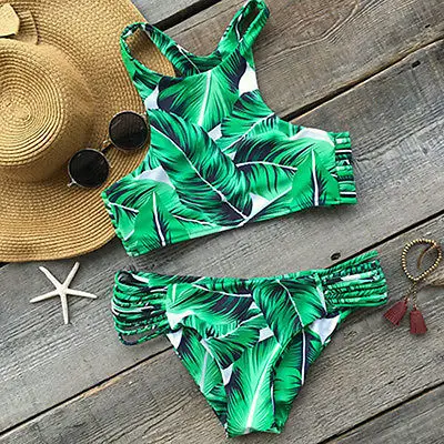 Женский купальник бикини с принтом в виде пальмы|swimwear ladies|swimwear women sexyswimwear bathing suit |