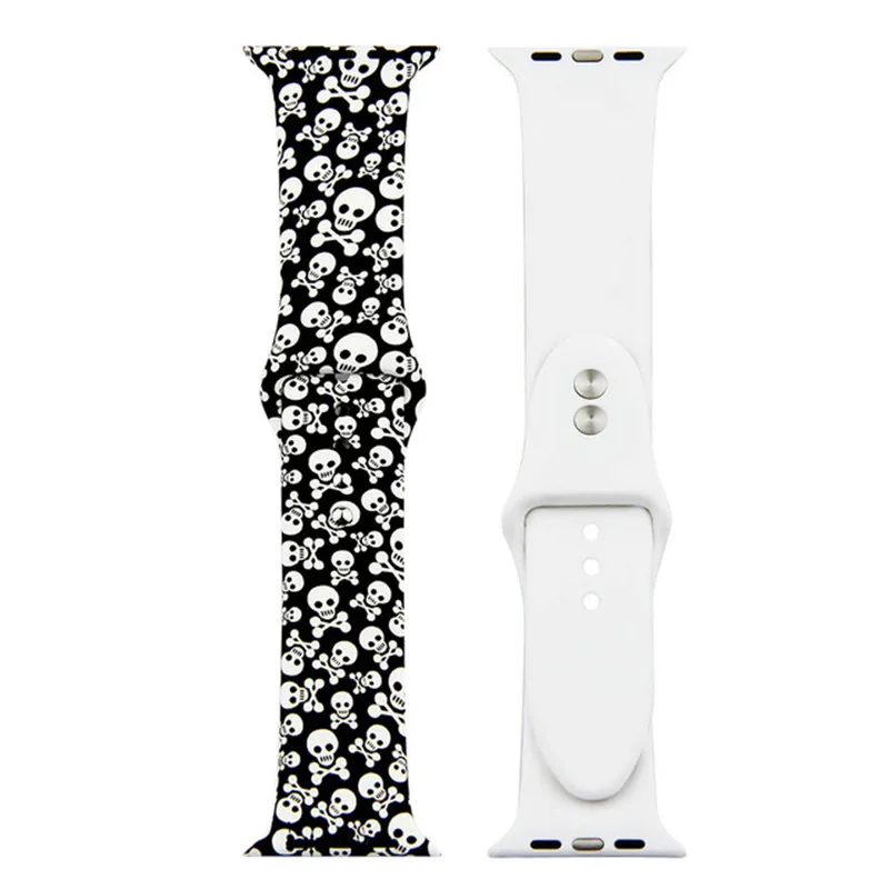 Ремешок для спортивных часов для Apple Watch Band 4 44 мм 40 мм цветочный цветок мягкий силиконовый браслет для iWatch Series 3 2 1 Band 42 мм 38 мм ремешок - Цвет ремешка: 7