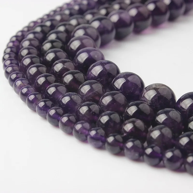 Amethyst Ланьли 4/6/8/10/12 мм аметистами натуральные камни бусины россыпью подходит для diy-декораций, браслет ожерелье аксессуары ювелирные изделия сделать - Цвет: Amethyst