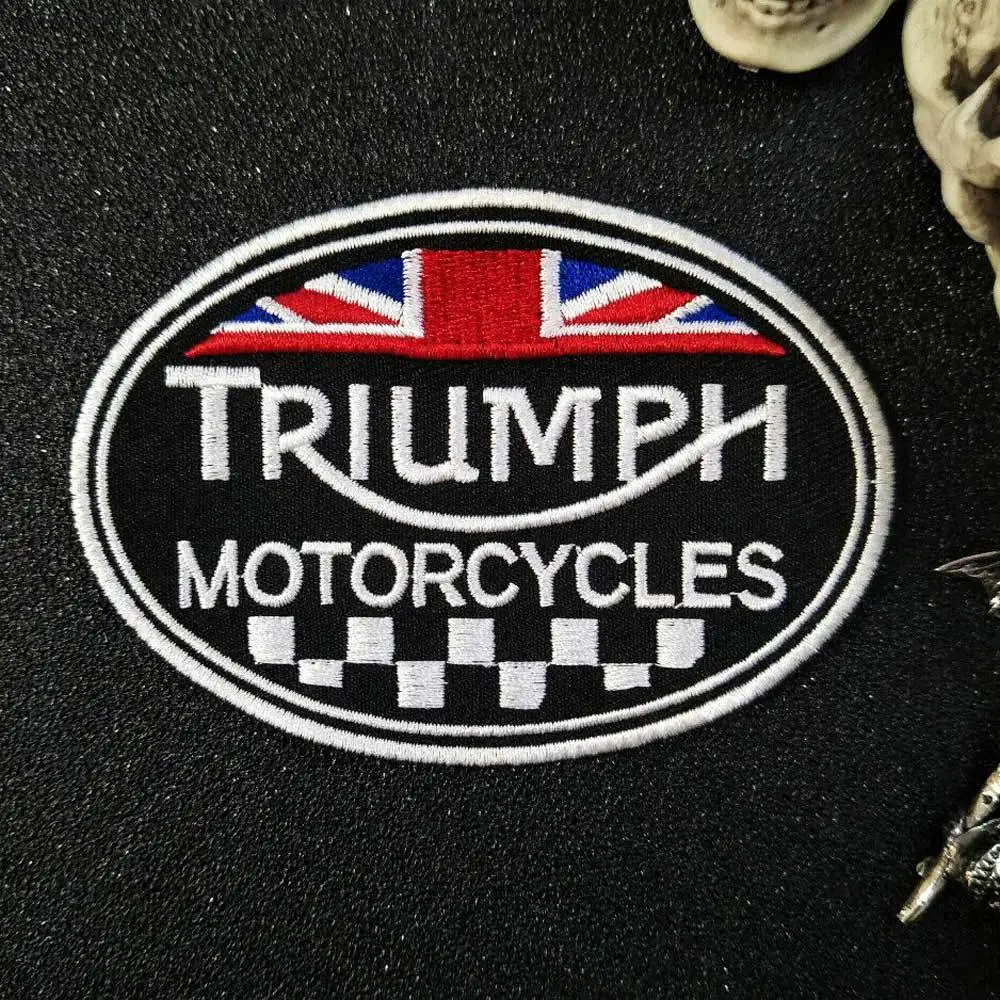 Вышитая аппликация с утюгом для мотоцикла triumph этикетка шитья панк байкерские