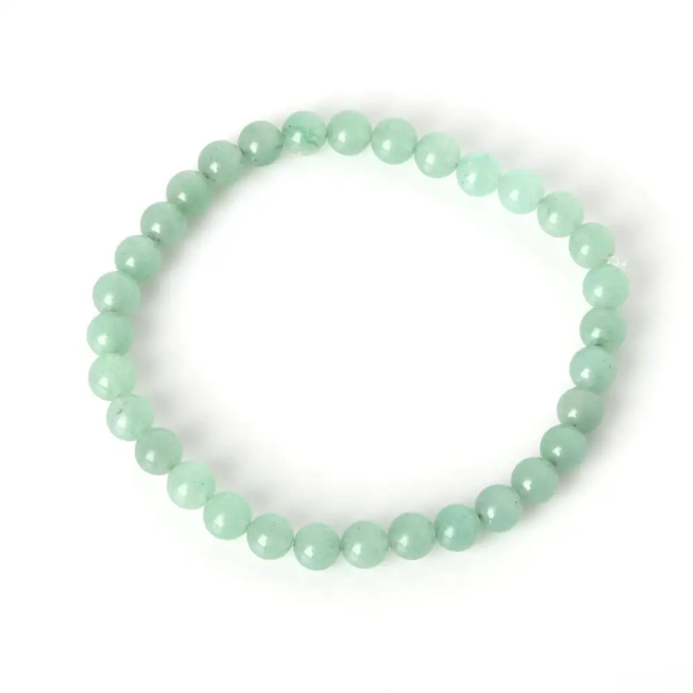 Green Aventurine Модный 6 мм браслет из натурального камня для женщин и мужчин тигровый глаз Amythests Turquois Agat браслеты из бисера для йоги - Окраска металла: Green Aventurine