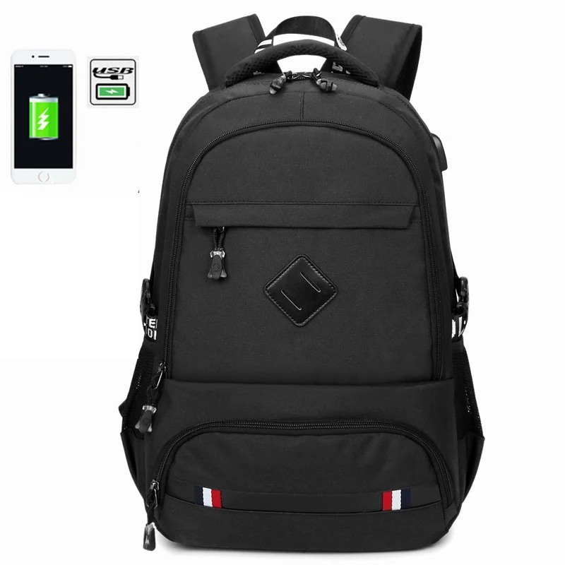 Рюкзак для ноутбука 15,6 дюйма с USB-зарядкой для мужчин, мужской ранец для старшей школы, школьные ранцы для мальчиков