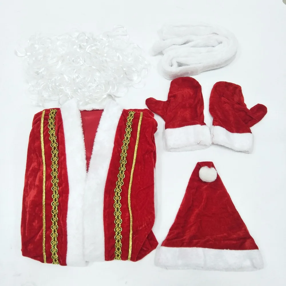 Новое поступление 2020 костюм Санта Клауса для взрослых 5 шт. рождественское