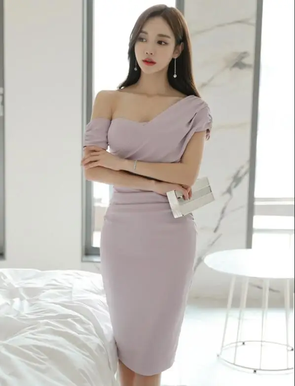 Особый случай сексуальные Slash шеи карандаш платье Для женщин летние работы