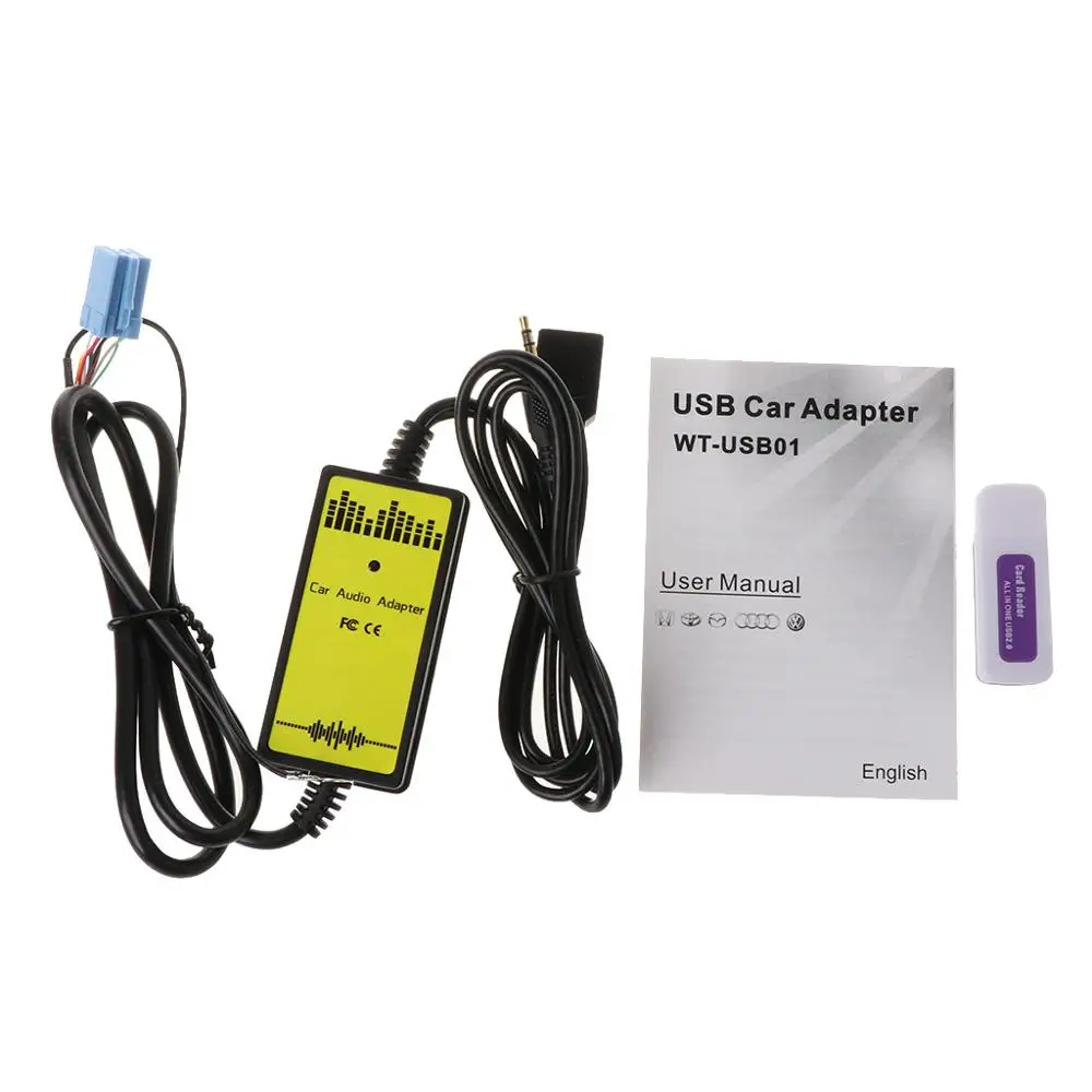 OOTDTY Car Audio MP3 Interface CD Adapter Changer AUX SD USB Data Cable Mini 8P Decoder For VW for Skoda | Автомобили и мотоциклы