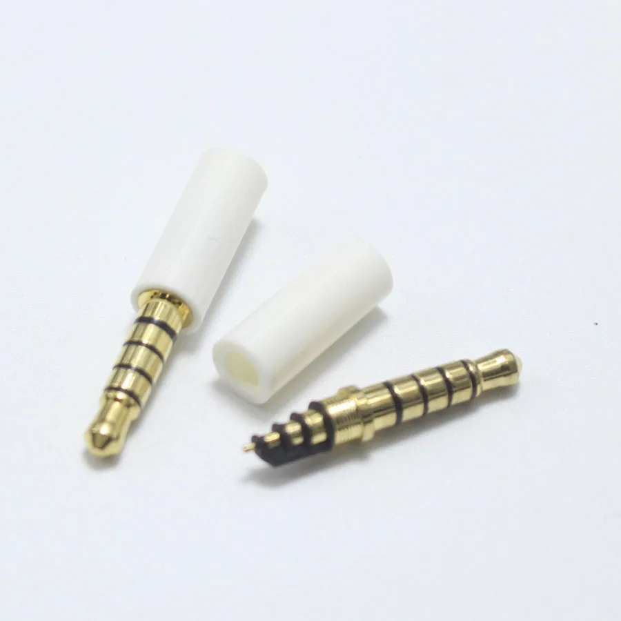 1pcs 3.5mm 5pole Stereo Plug White Black Gold-plated DIY Repair Headphone Male Plugs Audio Cable Connector for Sony OD4.0mm2 |