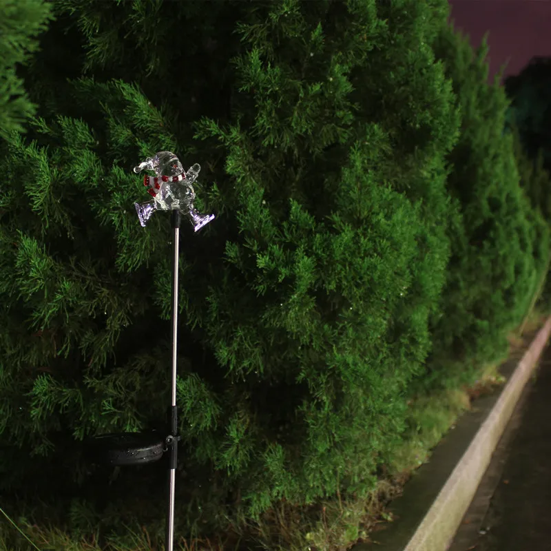 Весенние рождественские украшения снеговик светодиодные солнечные огни садовая