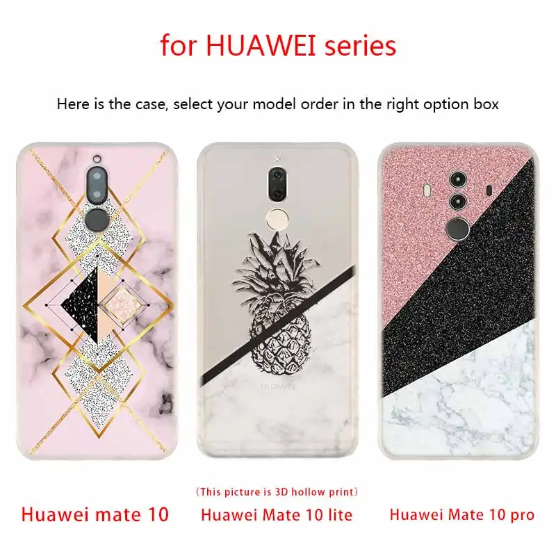 Шикарный чехол с мраморным принтом мягкие силиконовые чехлы для Huawei Mate 10 Lite 20 Pro 20X