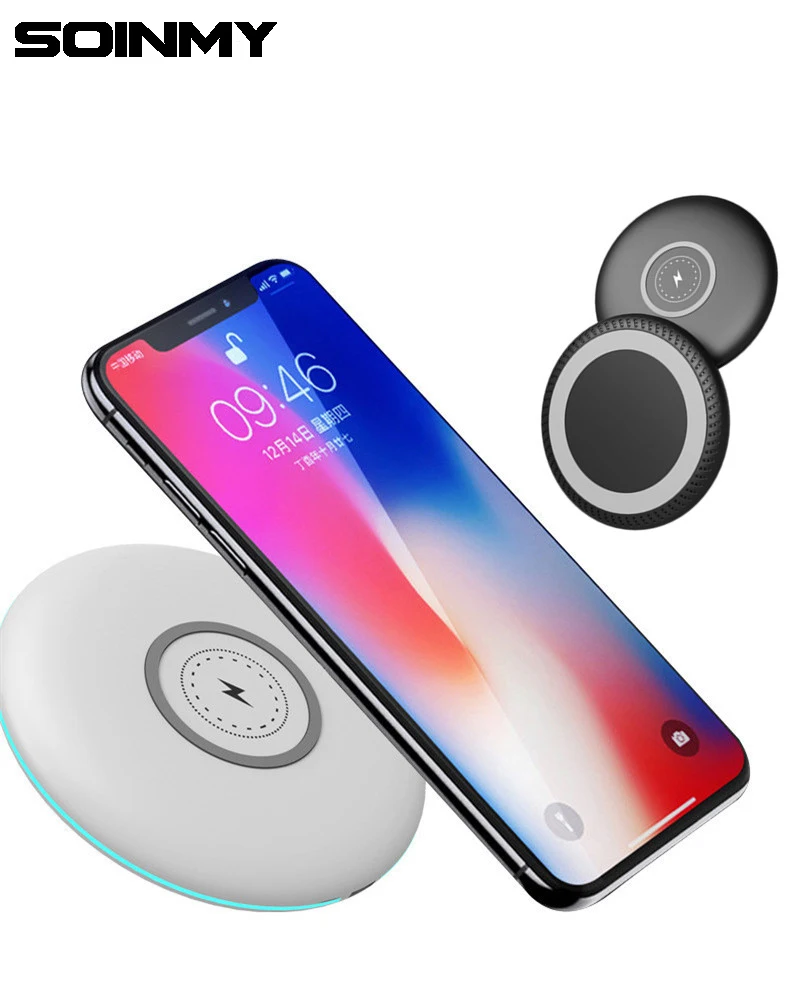 10 Вт QI Беспроводная Быстрая зарядка для Samsung Galaxy S7 S6 EDGE S8 S9 S10 Plus Iphone 8 X XS MAX XR с