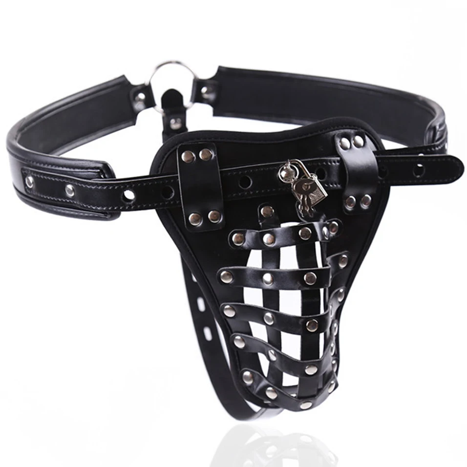 CamaTech кожаное Целомудрие ремень на жгут клетка для петуха секс брюки Исправлена