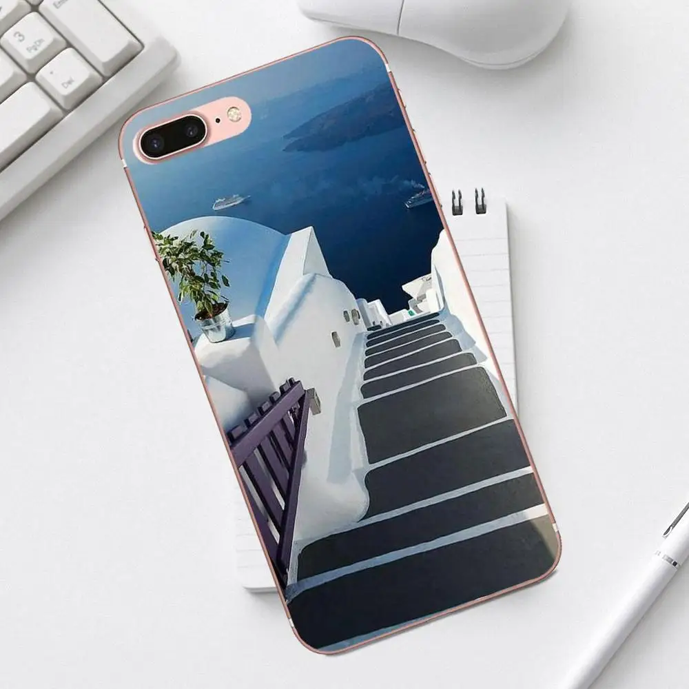 Греческий Санторини морской чехол для iPhone 4 4S 5 5C SE 6 6S 7 8 Plus X XS Max XR Galaxy A3 A5 J1 J3 J5 J7
