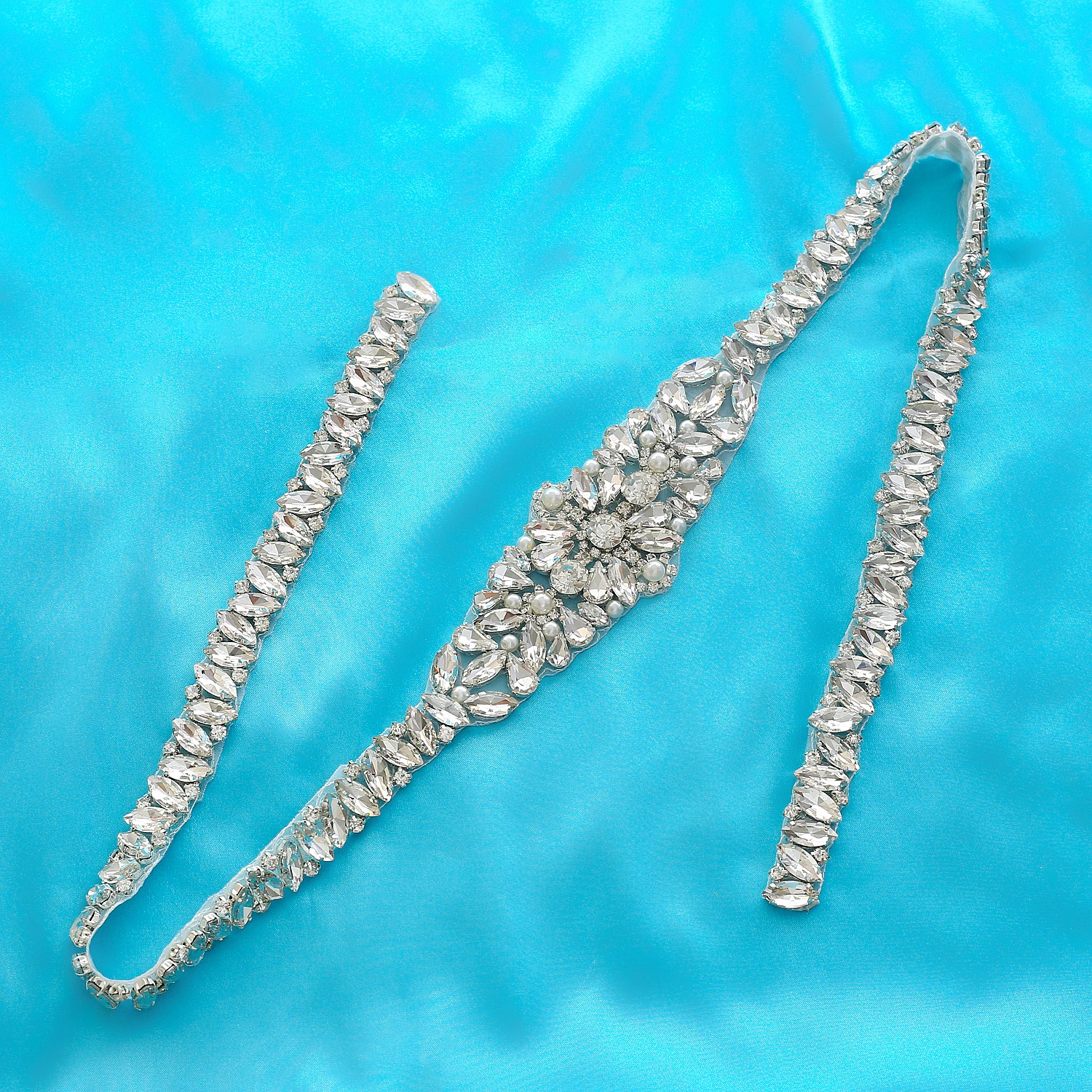 

Luxury Bridal Belt Crystal Wedding Dress Sash Silver Rhinestones Wedding Belt For Wedding Long Dresses S174S