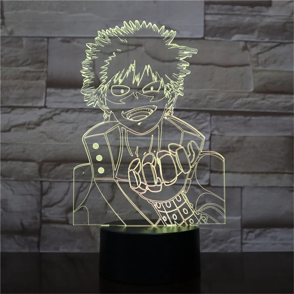 My Hero Academy All Might Figure USB светодиодный 3d-ночник для мальчиков детские подарки для малышей японский аниме настольная лампа светодиодный ночник
