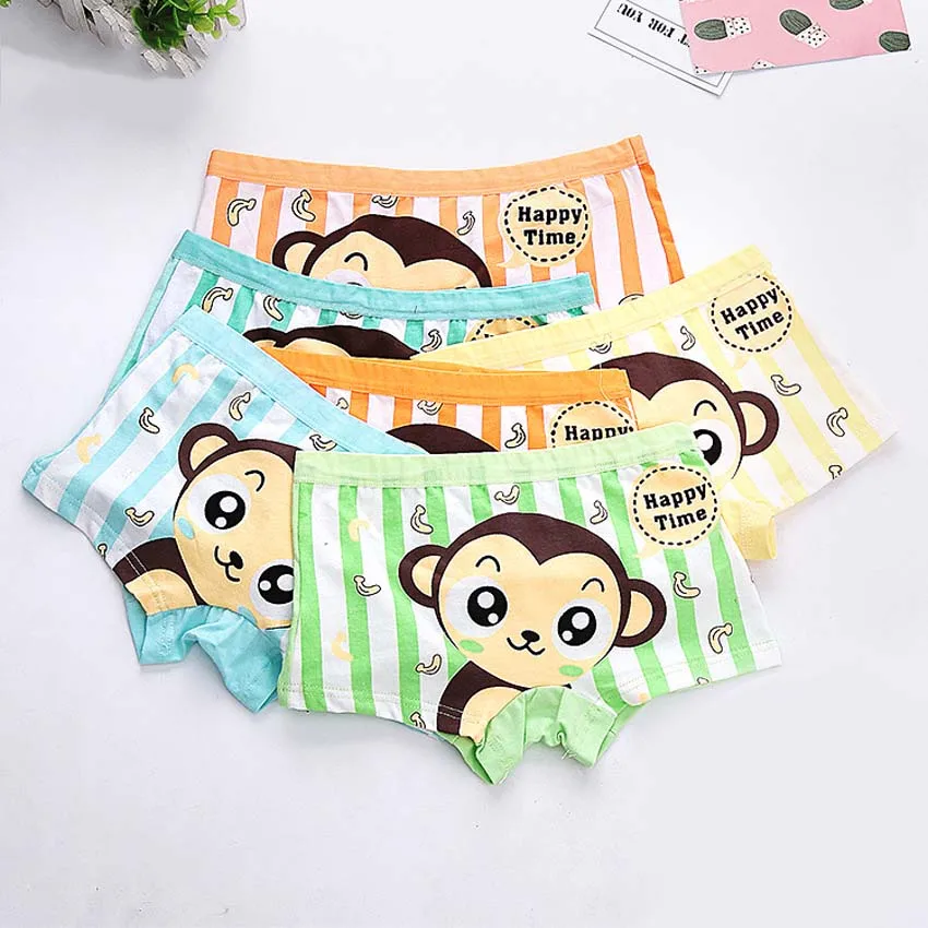 3 шт./лот с обезьяной из мультфильма трусы для мальчиков детские хлопковые