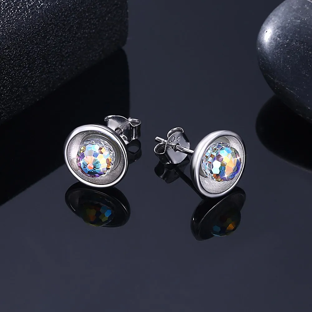 LEKANI кристаллами от Swarovski вырезать Многоцветный хрустальный шар серьги для женщин