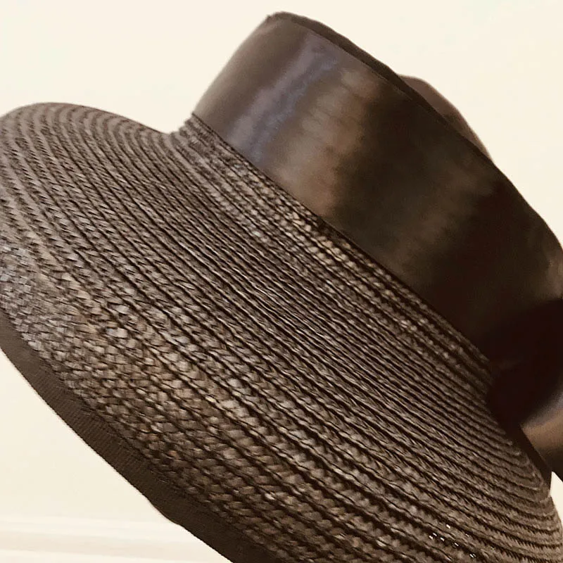 

Fibonacci New Summer Straw Hats For Women Paper Elegant Hepburn Style Empty Top Women Leisure Holiday Beach Sun Hat