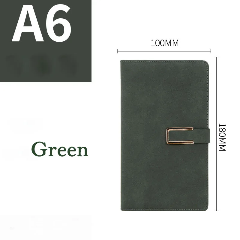 A6 Green EZONE A5/A6 бизнес высокого класса блокнот с металлической кнопкой 200 страниц линейная внутренняя страница Памятка школьные офисные принадлежности студенческие канцелярские принадлежности - Цвет: A6 Green