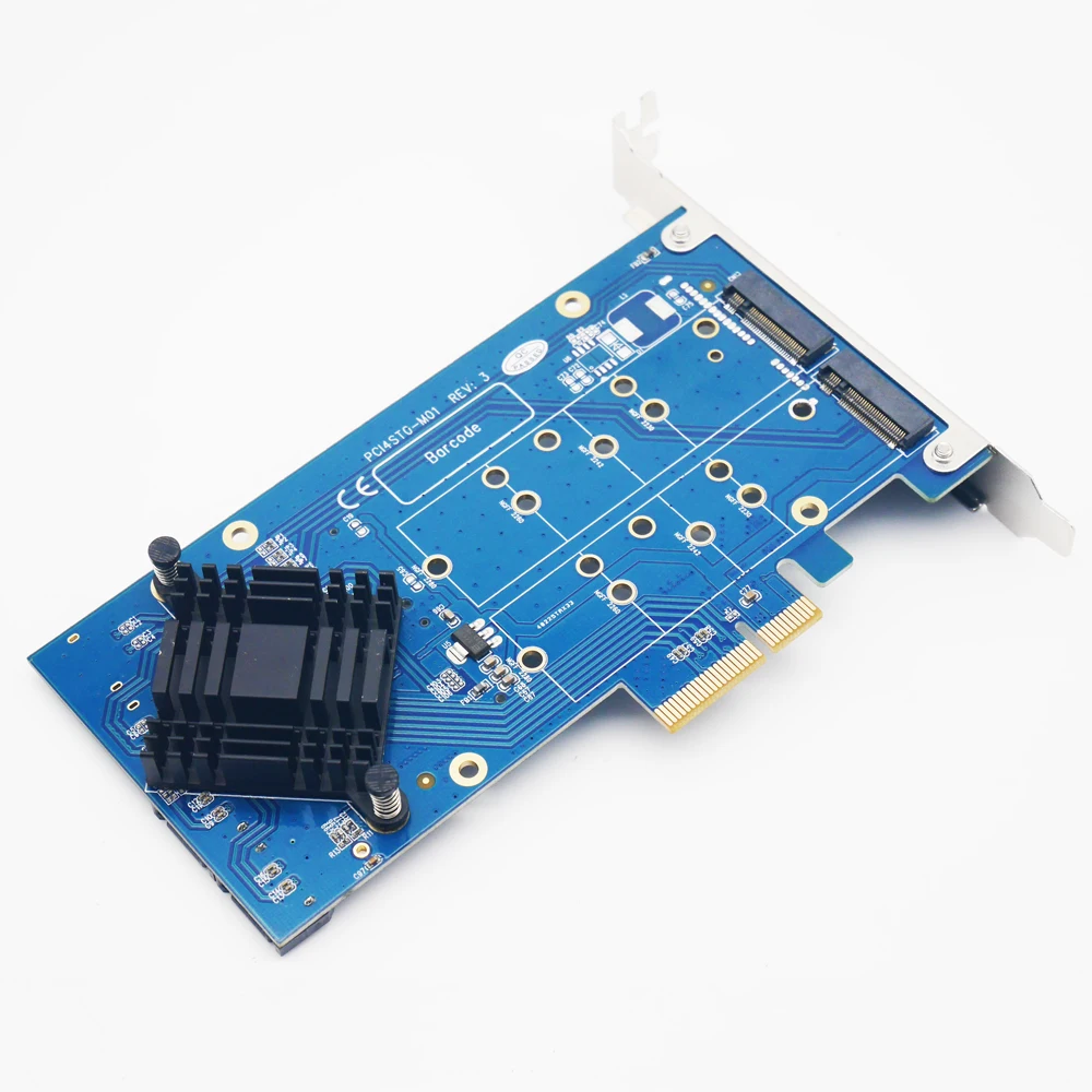 PCIe x4 на 2 порта SATA 3,0+ B Ключ NGFF(m.2) RAID карта HyperDuo SATA порт мультипликатор 88SE9230 SATA3.0 WIN10 расширение теплоотвода