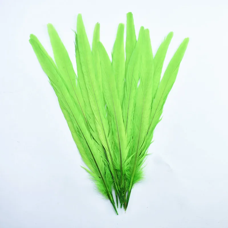 Apple Green 10 шт. женские перья из хвоста фазана для Рукоделия 25-30 см/10-1" черный белый натуральный свадебные украшения из перьев Карнавал Плюмы - Цвет: Apple Green