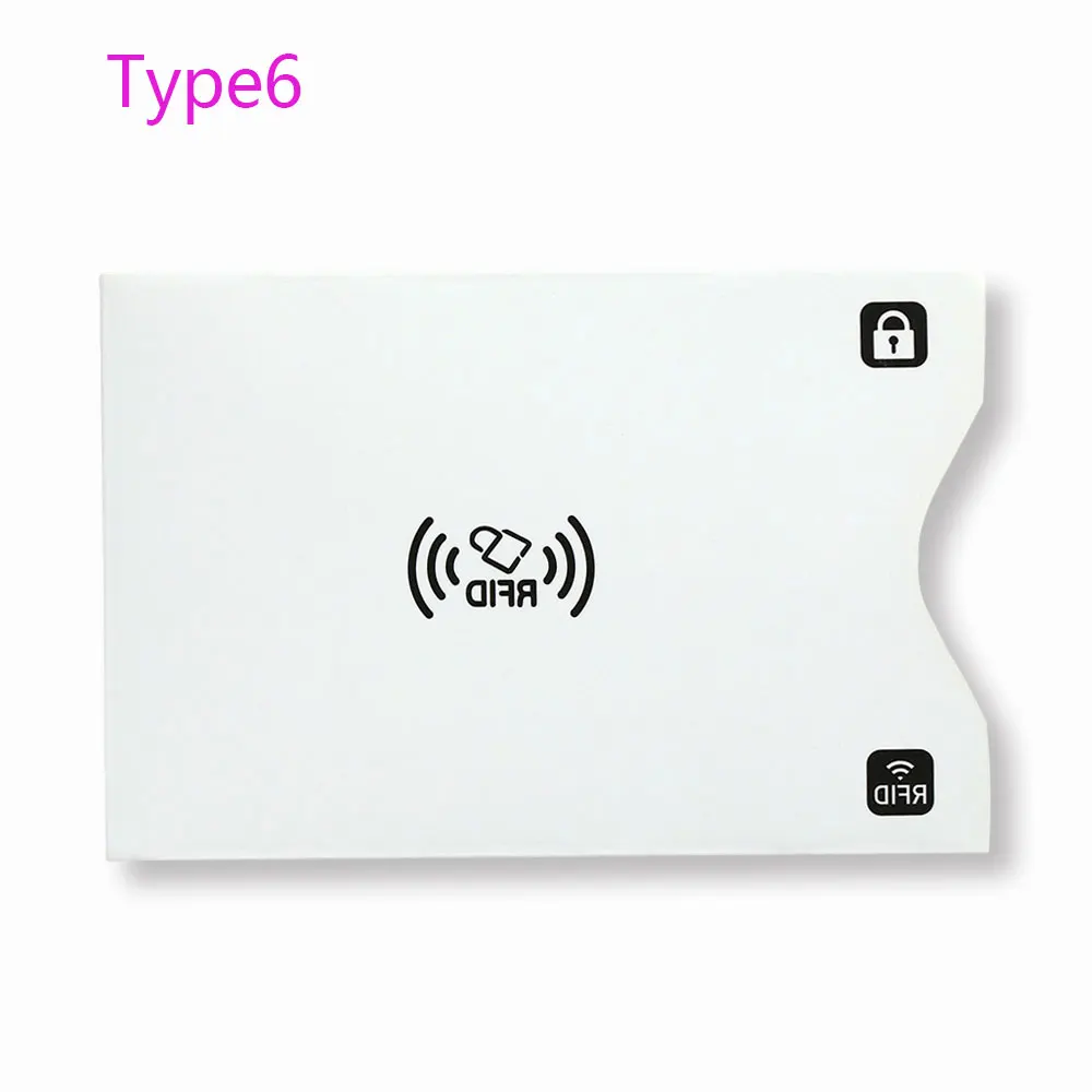 Type 6 Защита от кражи для RFID кредитный держатель для карт алюминиевый чехол для банковских карт защитный чехол 6 стилей защитный чехол - Цвет: Type 6
