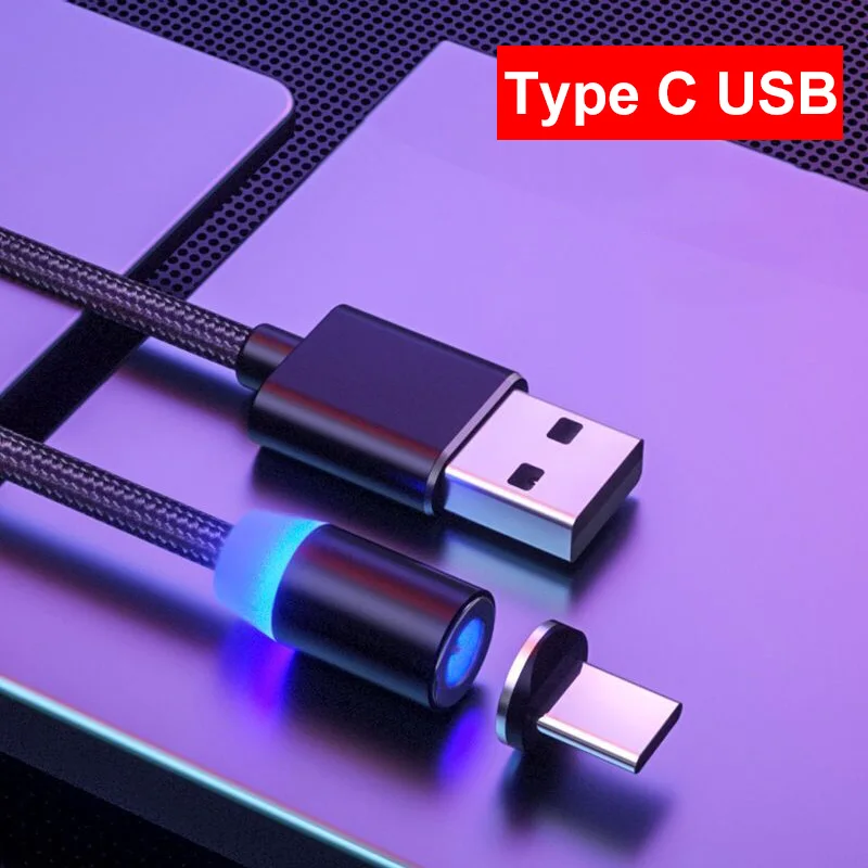 Black Type C Ro mi chw Быстрая зарядка Магнитный mi cro usb type C кабель для Xiao mi Red mi Note 7 mi A2 быстрое зарядное устройство кабель для iPhone 7 8 Plus X XR - Цвет: Black Type C