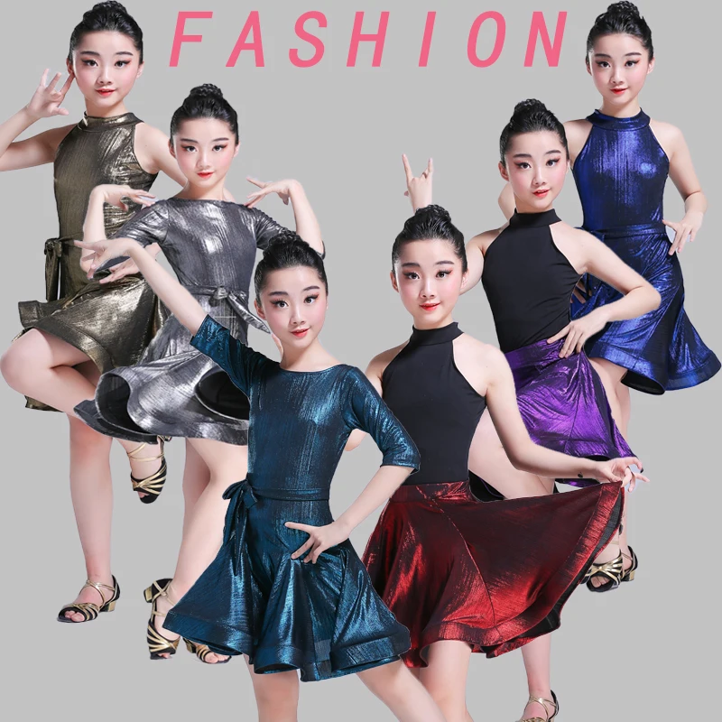 

The new children's Latin dance skirt children's girls grading competitions show costumes high-end dance costumes