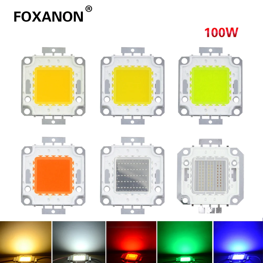 Светодиодный интегрированный чип 100 Вт 11000 лм высокомощный светильник RGB для