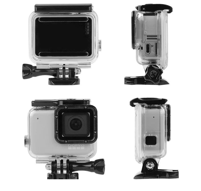 Hero7 Водонепроницаемый чехол Корпус для дайвинга 45 м подводный+ Сенсорная задняя дверь Крепление для GoPro Hero 7 серебряный белый Go Pro Аксессуары