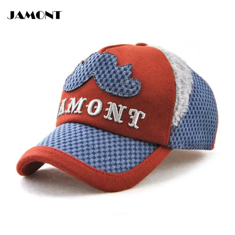 JAMONT Winter Child Golf Cap Ear Protection Beard Embroidery Cotton With Short Plush Warm Adjustable Hats 5Colors | Спорт и