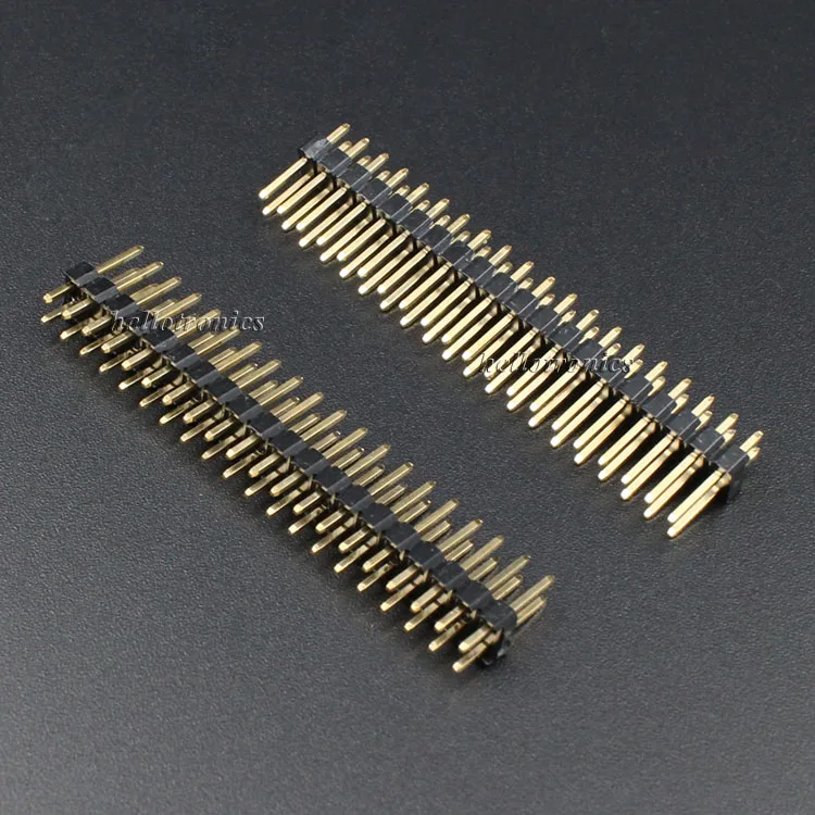 Hellotronics 50 шт./лот 2x20 штырьковые мужские заголовки для Raspberry Pi A + B 2 3 4 Zero 0 1 ''Длина