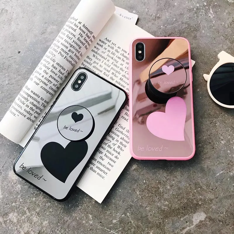 Kerzzil Luxury Mirror Flash Fashion Holder Stand Case For iPhone 7 6 6S Plus 8 X XS MAX Soft TPU Cover XR Capa |