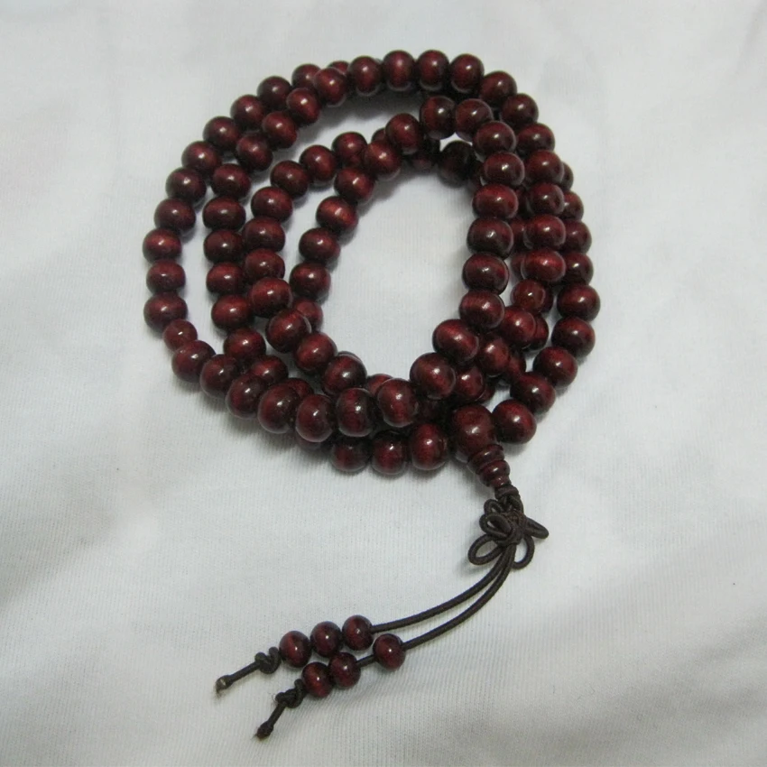 Модные браслеты из натурального палисандра 8 мм бусины 108 Будды мужской и женский