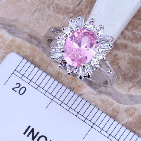 Женский комплект украшений серебряное покрытие серьги подвеска кольцо Размер 6 /