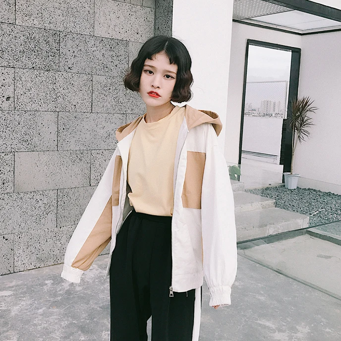 2017 весенне осенняя короткая женская куртка в Корейском стиле с длинными рукавами