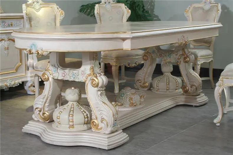 Европейский Суд Резное Дерево Ручной Работы Обеденный Стол Итальянский