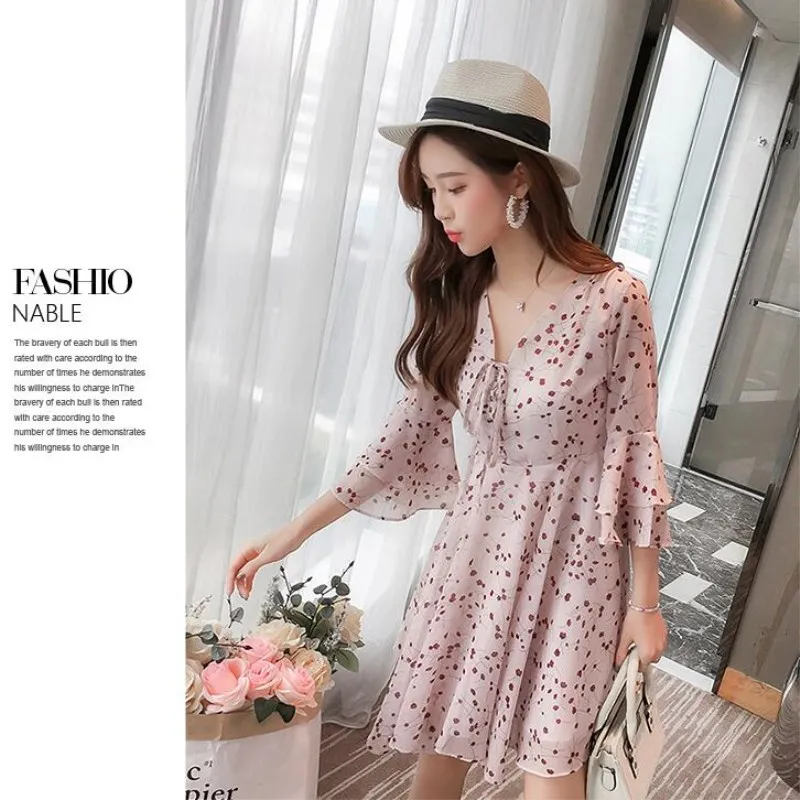 Женское пляжное платье Boho с коротким рукавом и треугольным вырезом вечернее